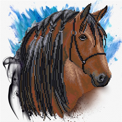 Pre-printed cross stitch kit Stallion Groom - Needleart World