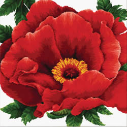 Pre-printed cross stitch kit Peony - Needleart World