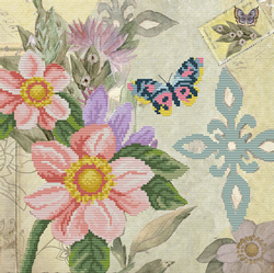 Voorbedrukt borduurpakket Butterfly Garden - Needleart World