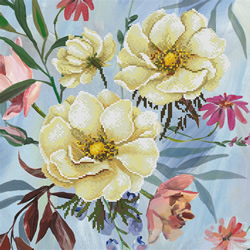 Pre-printed cross stitch kit Wild Rose Bouquet - Needleart World