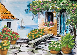 Pre-printed cross stitch kit Seaside Paradise - Needleart World