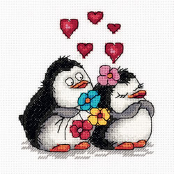 Cross stitch kit Penguins in Love - PANNA