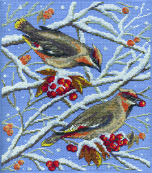 Cross Stitch Kit Winter Birds - PANNA