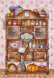 Cross stitch kit Kitchen Cabinet with Owls - PANNA