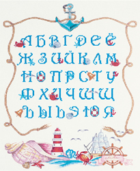 Borduurpakket Marine Alphabet  - PANNA