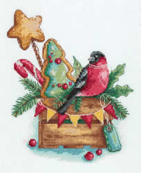 Cross stitch kit Bullfinch with Sweets - PANNA