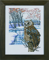 Borduurpakket Horned Owl - Permin