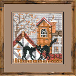 Cross Stitch Kit The City and Cats - Autumn - RIOLIS