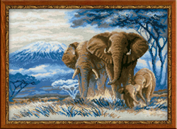 Borduurpakket Elephants in the Savanahh - RIOLIS