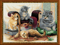 Cross Stitch Kit Feline Family - RIOLIS