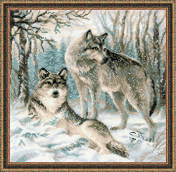 Cross Stitch Kit Pair of Wolves - RIOLIS