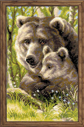 Borduurpakket Bear with Cub - RIOLIS