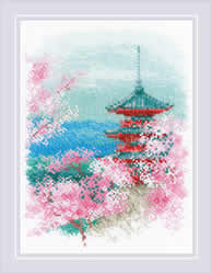 Borduurpakket Sakura - Pagoda - RIOLIS