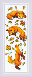 Borduurpakket Foxes in the Leaves  - RIOLIS