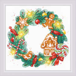 Borduurpakket Gingerbread Wreath - RIOLIS