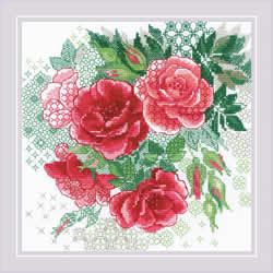 Cross stitch kit Red Rose Hip - RIOLIS