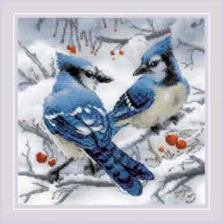 Cross stitch kit Blue Jays - RIOLIS