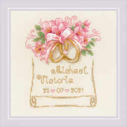 Cross stitch kit Wedding Metric Wedding Rings - RIOLIS