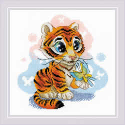 Cross stitch kit Curious Little Tiger - RIOLIS