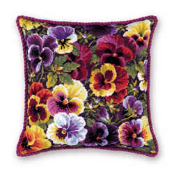 Cross stitch kit Royal Pansies - RIOLIS