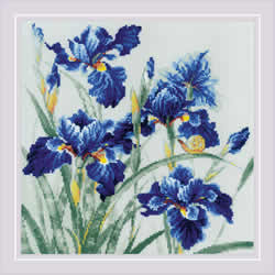 Borduurpakket Blue Irises - RIOLIS