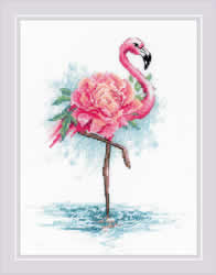 Borduurpakket Blooming Flamingo - RIOLIS