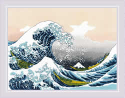Cross stitch kit The Great Wave off Kanagawa after K. Hokusai Artwork - RIOLIS