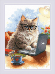 Borduurpakket Writer of Meowmoirs - RIOLIS