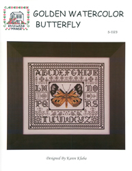 Borduurpatroon Golden Watercolor Butterfly - Rosewood Manor