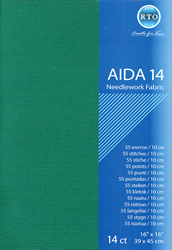 Borduurstof Aida 14 count - Green - RTO