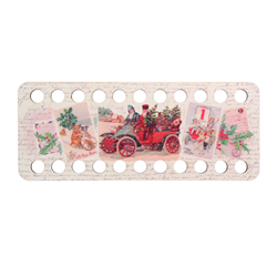 Plywood organizer - Rectangular with print Christmas - RTO