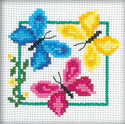 Cross Stitch Kit Three butterflies - RTO