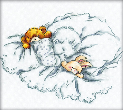 Cross Stitch Kit Baby with Teddy and Rabbit - RTO