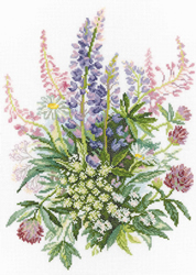 Cross Stitch Kit Clover and Lupines - RTO
