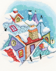 Cross stitch kit Winter on the Roofs - RTO