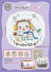 Borduurpatroon Winter Cat - Soda Stitch