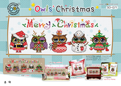 Borduurpatroon Owls' Christmas - Soda Stitch