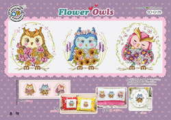 Cross stitch chart Flower Owls - Soda Stitch