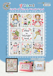 Cross stitch chart Cards of Alice in Wonder Land - Soda Stitch