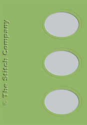 3 Aperture cards with Envelope Olive Green - The Stitch Company