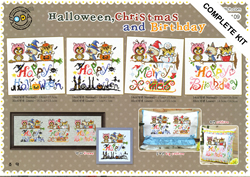 Borduurpakket Halloween, Christmas & Birthday - The Stitch Company