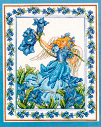 Cross Stitch Chart Blue Morning Glory Angel - Vermillion Stitchery