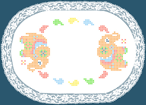 Colour print Doily 20 x 30 cm White Pre-stamped - Duftin