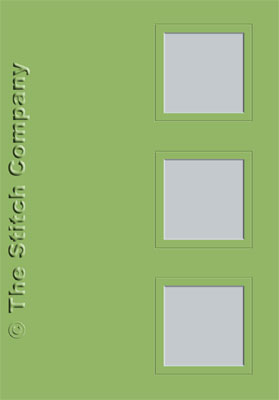 3 Aperture cards with Envelope Olive Green - The Stitch Company