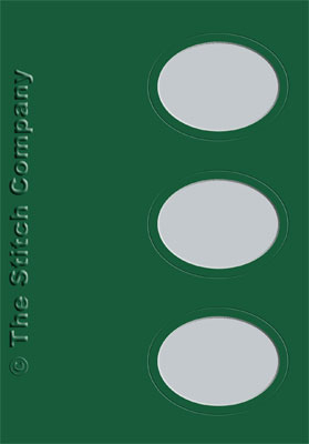 3 Aperture cards with Envelope Dark Green - The Stitch Company