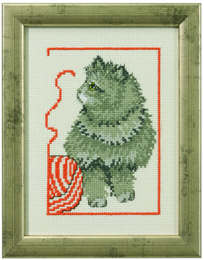 Cross Stitch Kit Kitty Sitting - Permin