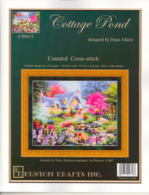 Cross Stitch Chart Cottage Pond - Kustom Krafts