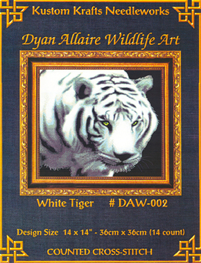 Cross Stitch Chart White Tiger - Kustom Krafts