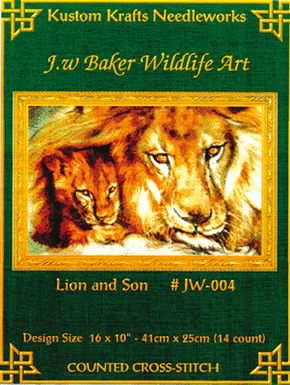 Cross Stitch Chart Lion and Son - Kustom Krafts