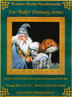 Cross Stitch Chart Stan the Wizard & Magic Mushroom - Kustom Krafts